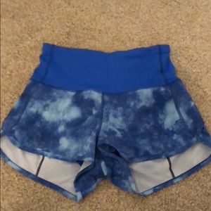 new high waisted lululemon tie dye speed shorts